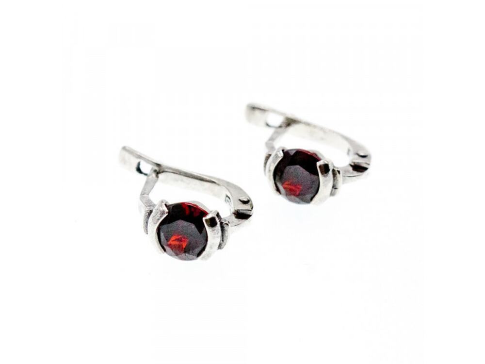925 Sterling Silver Garnet Earrings